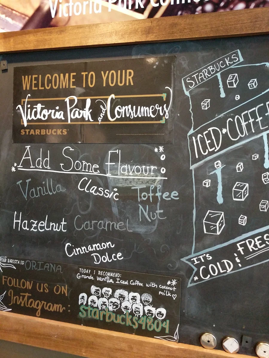 Menu, Starbucks Coffee Company
