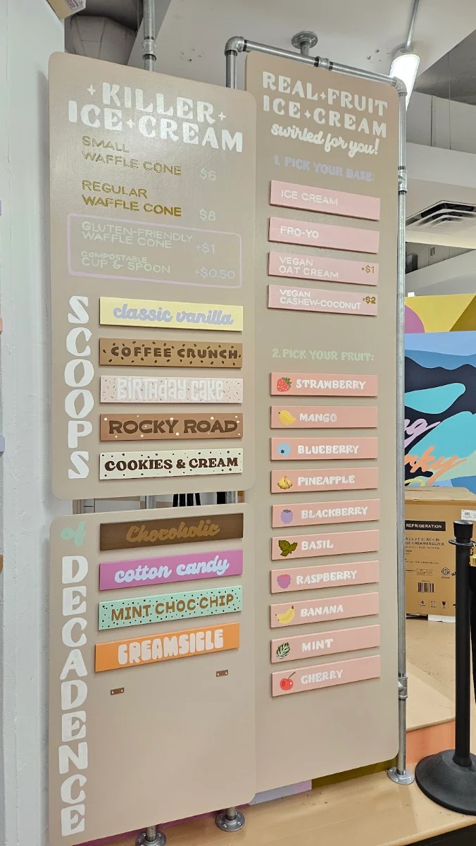 Menu, Killer Ice Cream