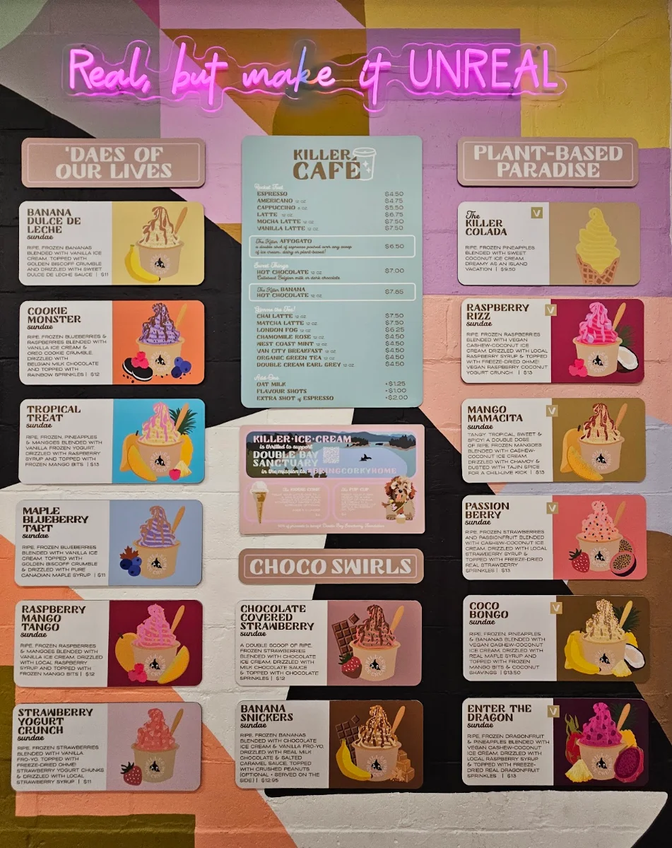 Menu, Killer Ice Cream