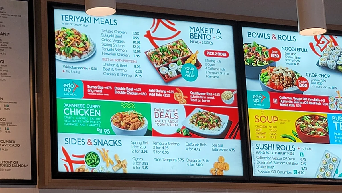 Menu, Edo Japan LANGFORD