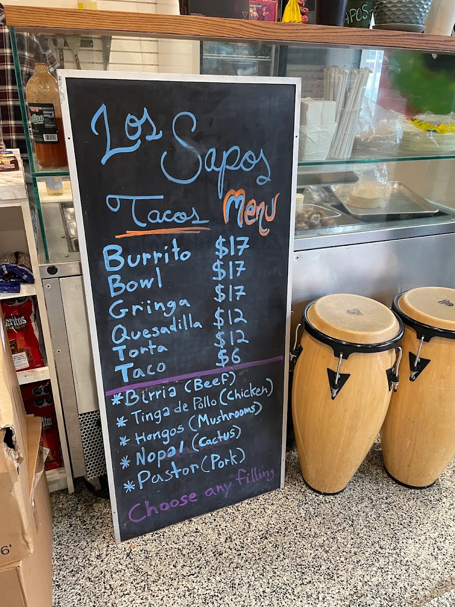 Menu, Los Sapos Tacos