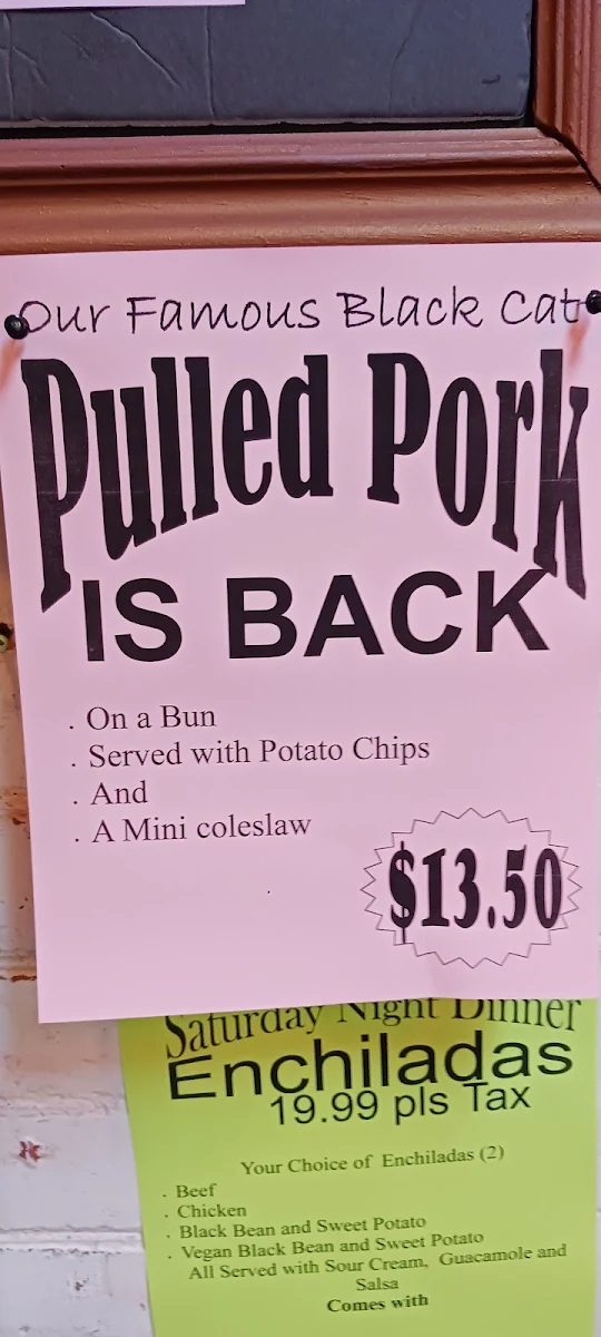 Menu, The Black Cat Cafe