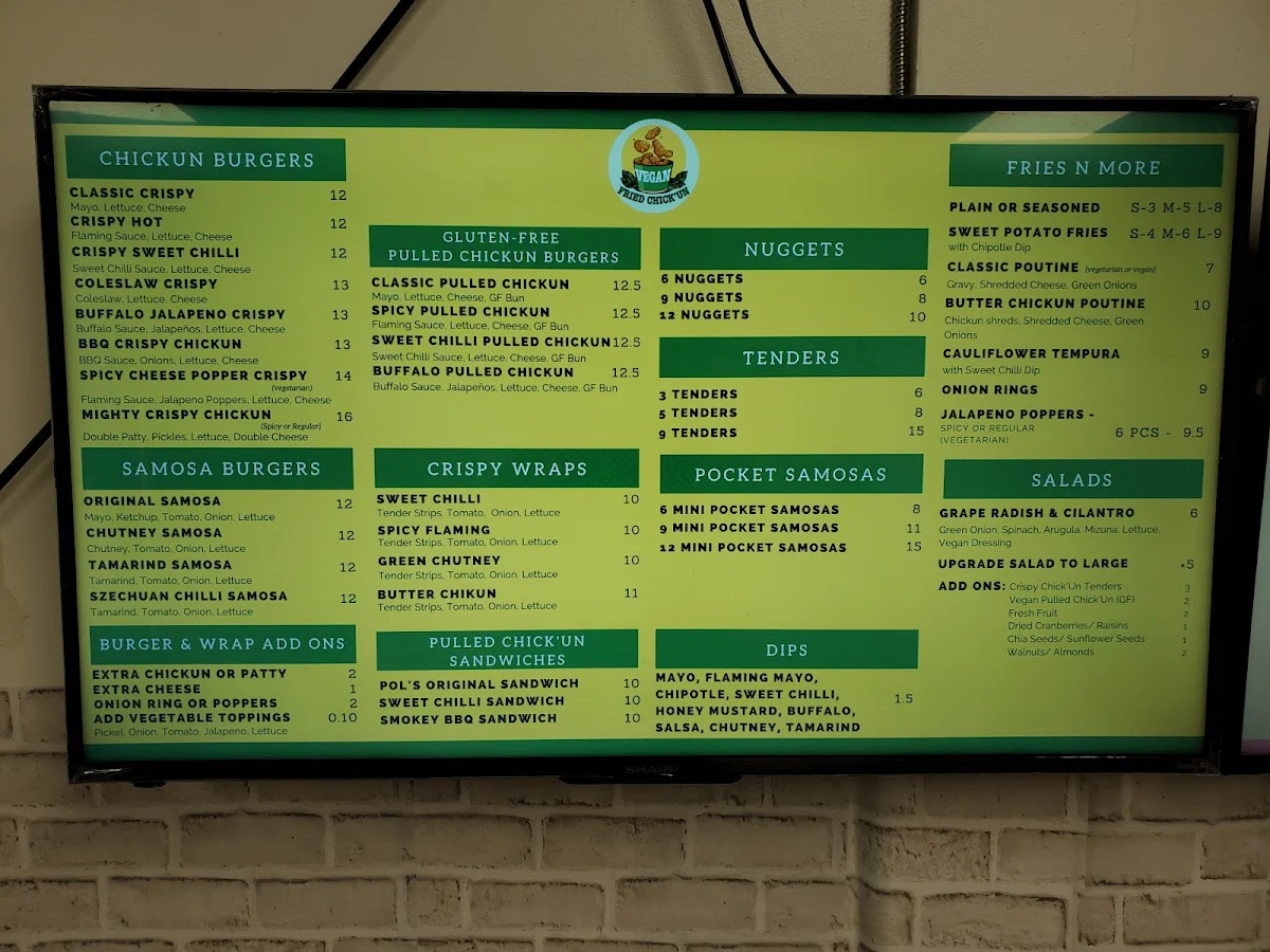 Menu, Vegan Fried Chickun
