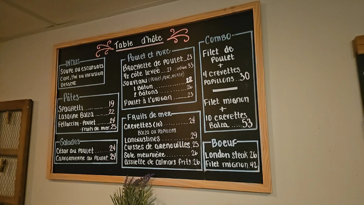 Menu, Balza