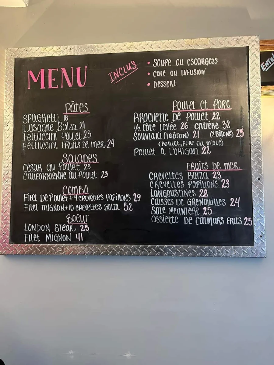Menu, Balza