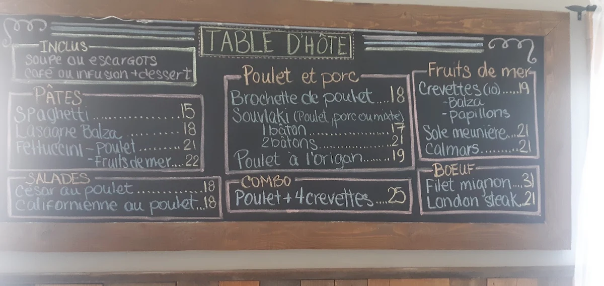 Menu, Balza