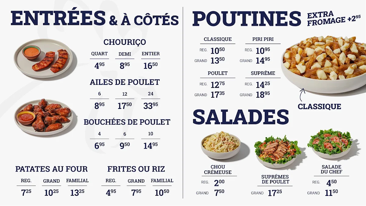 Menu, Rôtisserie Piri Piri (Plateau)