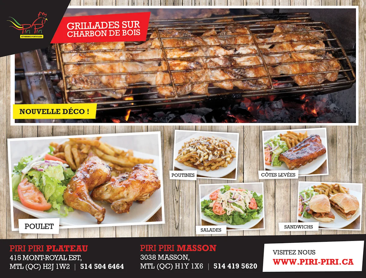 Menu, Rôtisserie Piri Piri (Plateau)