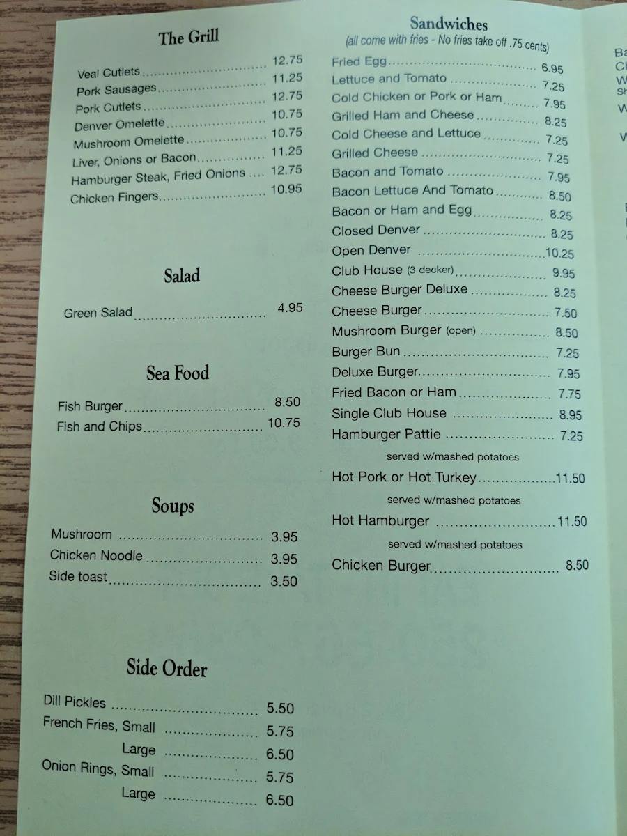 Menu, New Pagoda Restaurant