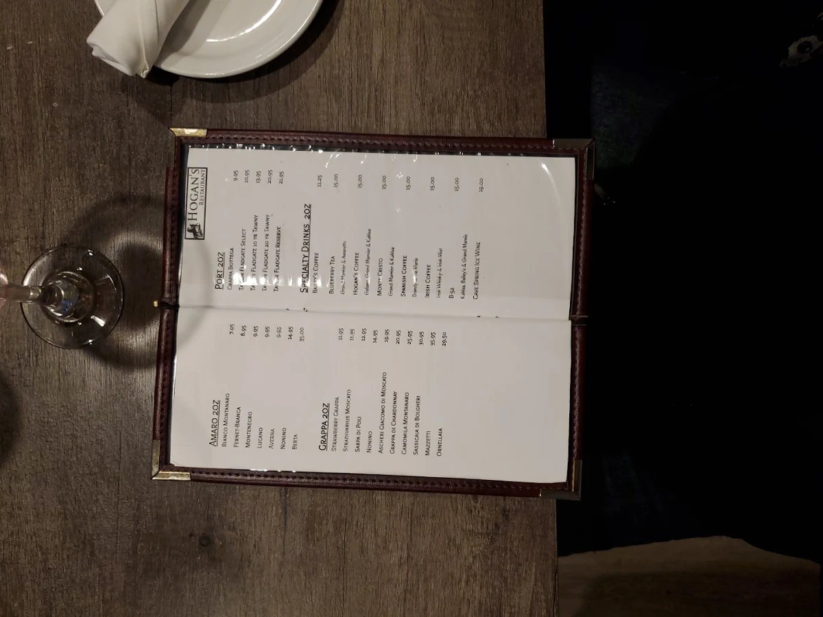 Menu, The Hunt Pub