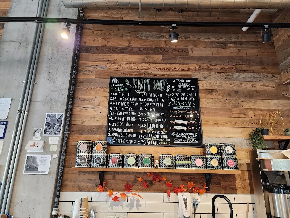 Menu, Happy Goat Coffee Co. (Main Street)