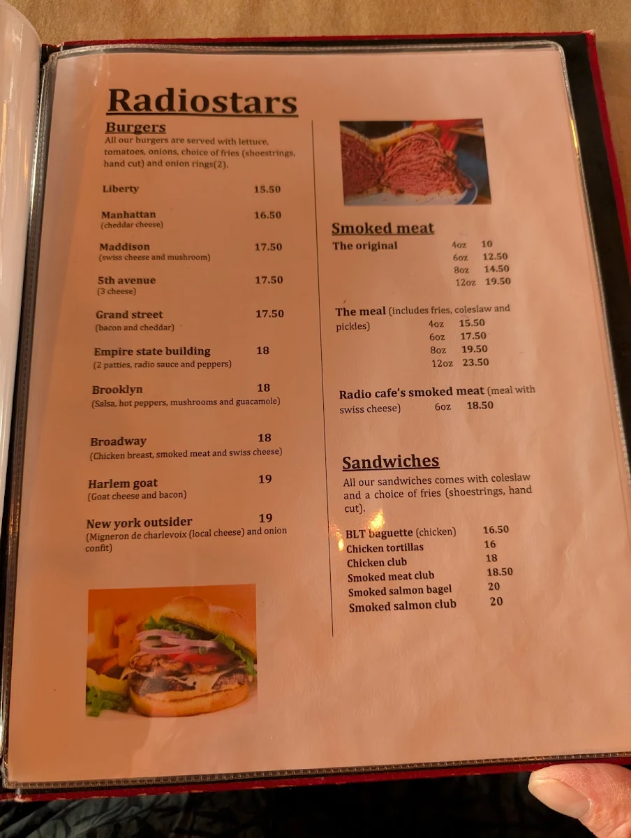 Menu, Radio Café