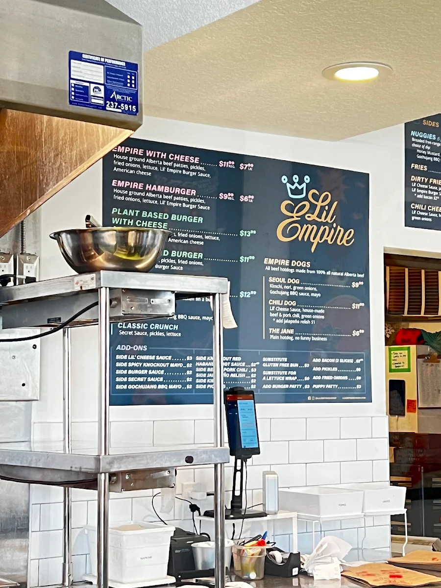 Menu, Lil' Empire Burger - Bridgeland