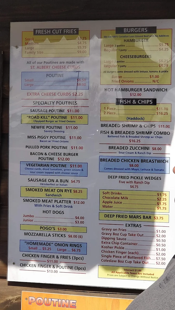 Menu, Brian's Spuds With Taste