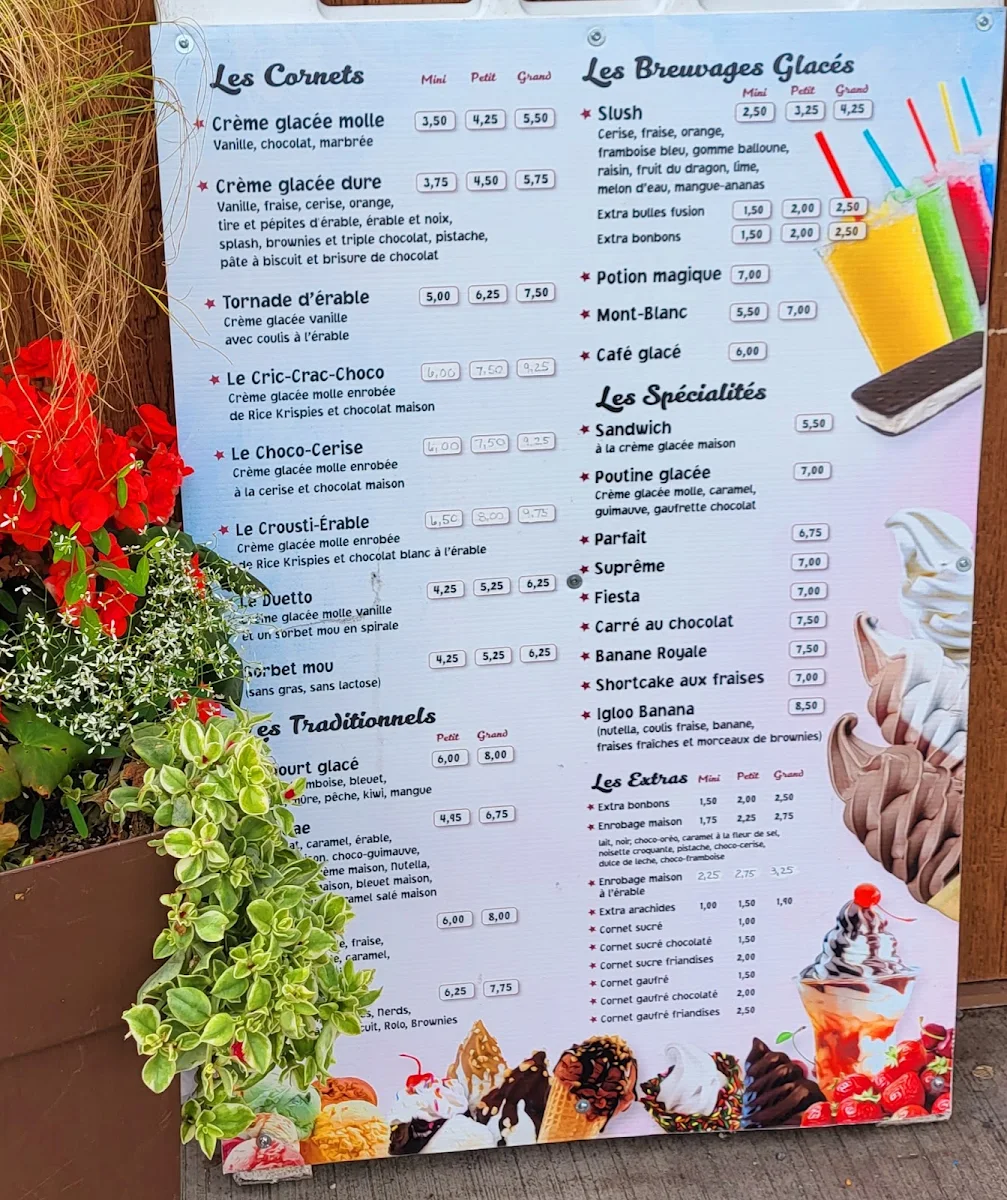 Menu, Bar laitier L'Igloo
