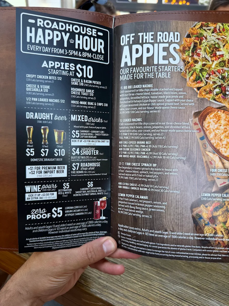 Menu, Kelseys Original Roadhouse