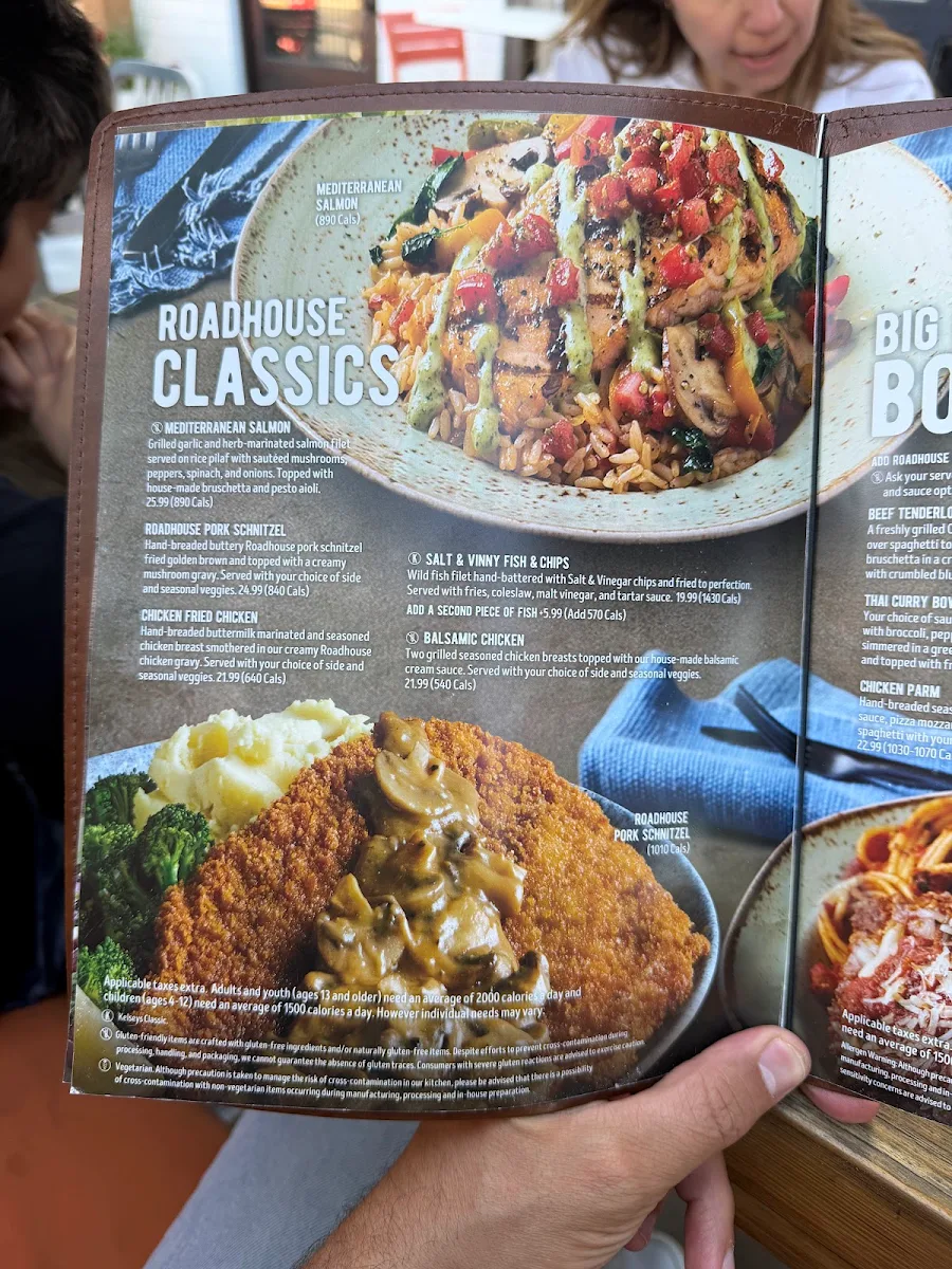 Menu, Kelseys Original Roadhouse
