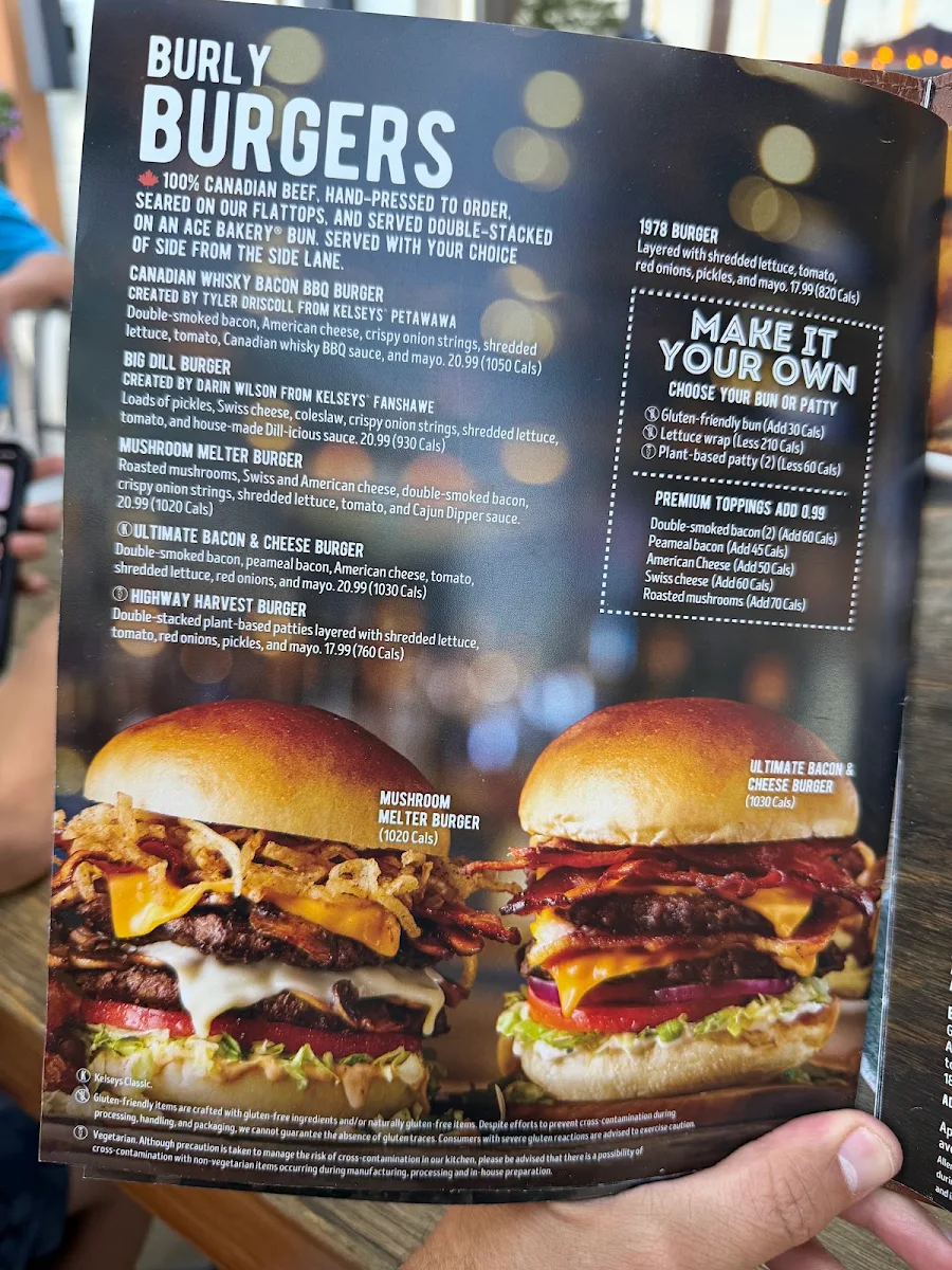 Menu, Kelseys Original Roadhouse