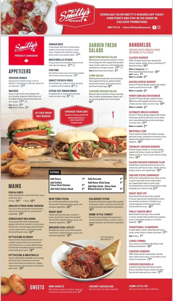 Menu, Smitty's Family Restaurant - Cold Lake
