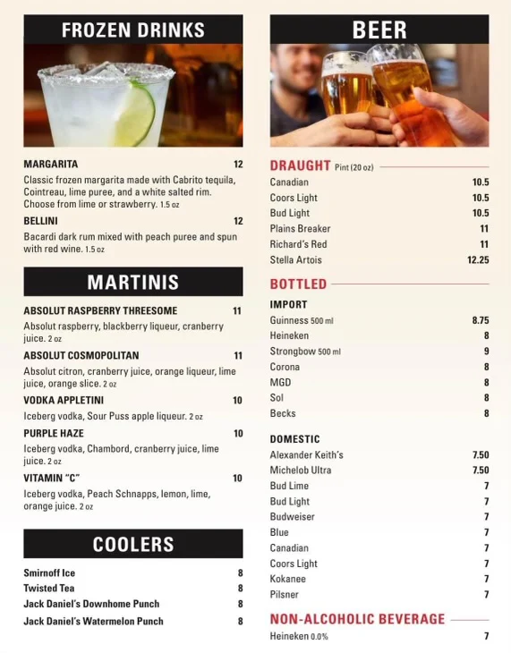 Menu, Smitty's Family Restaurant - Cold Lake