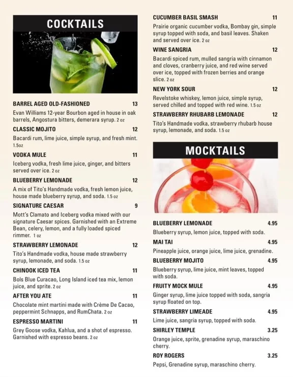 Menu, Smitty's Family Restaurant - Cold Lake