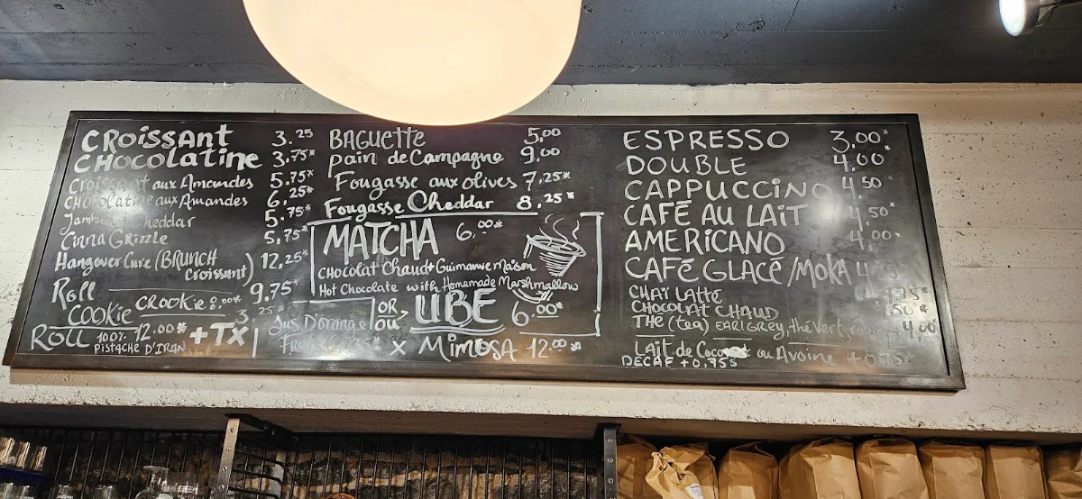 Menu, Boulangerie caviste