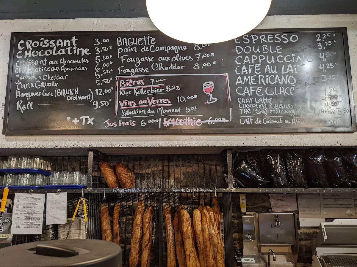 Menu, Boulangerie caviste