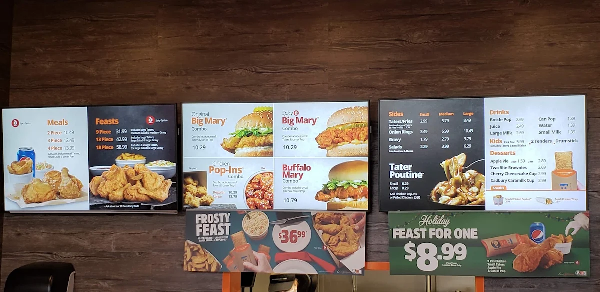 Menu, Mary Brown's Chicken