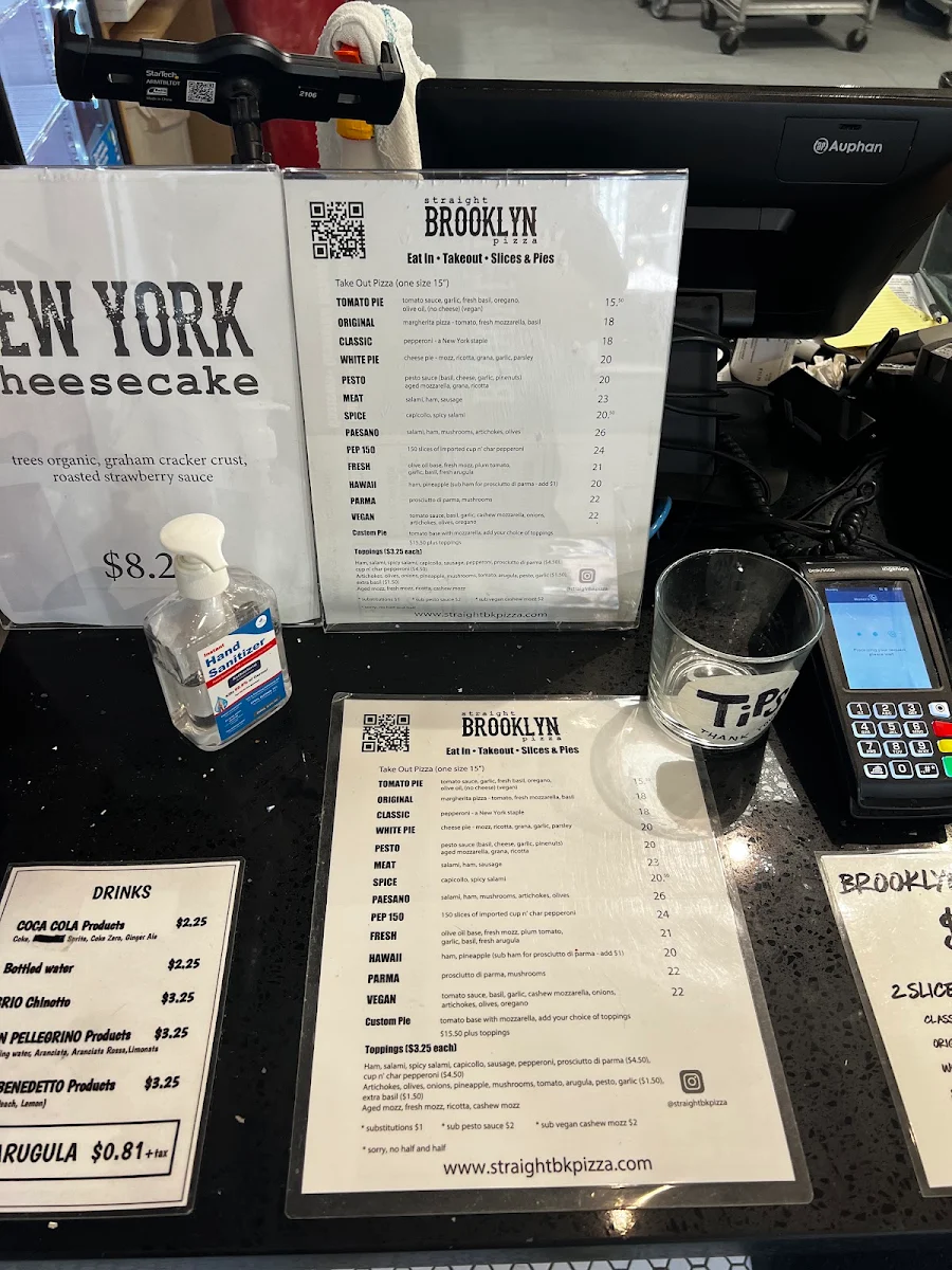 Menu, Straight Brooklyn Pizza - GASTOWN