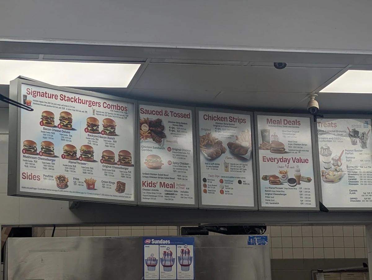 Menu, Dairy Queen Grill & Chill