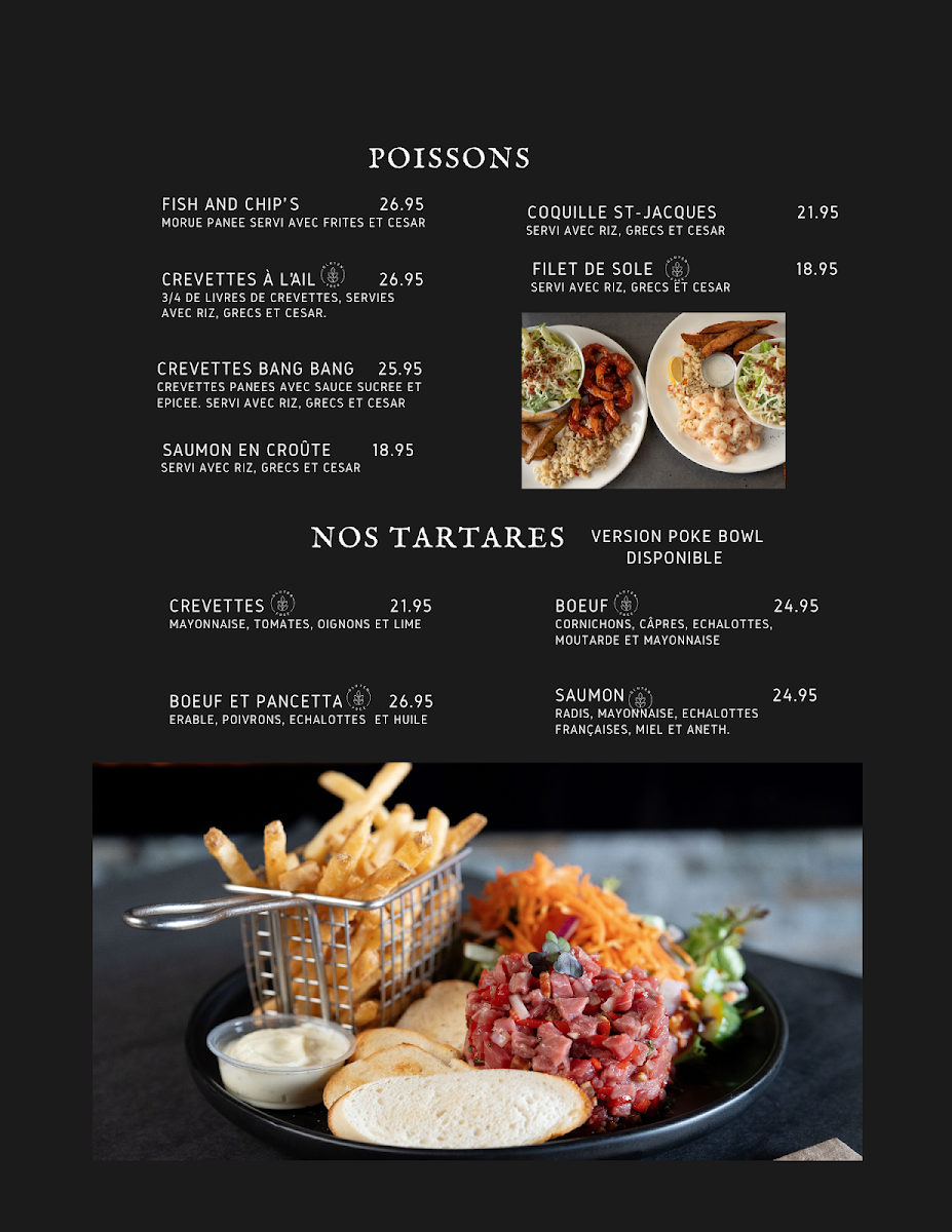 Menu, Resto O'Shack