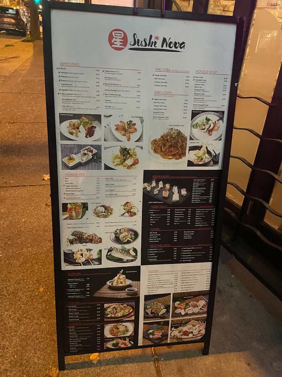 Menu, Sushi Nova Vancouver