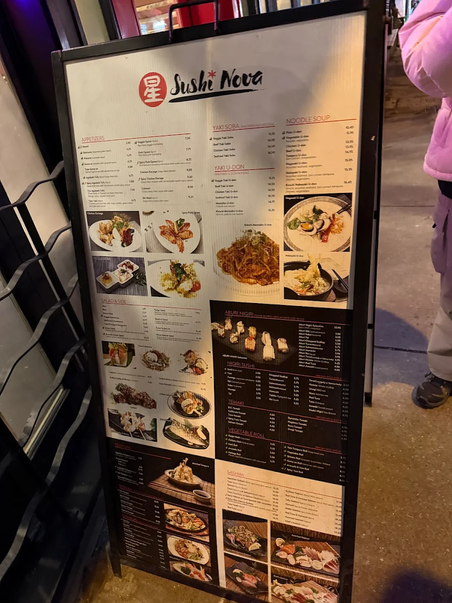 Menu, Sushi Nova Vancouver