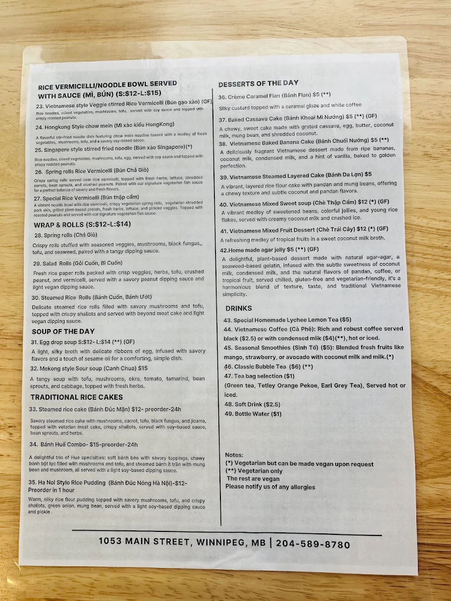 Menu, Spice Cove Bistro