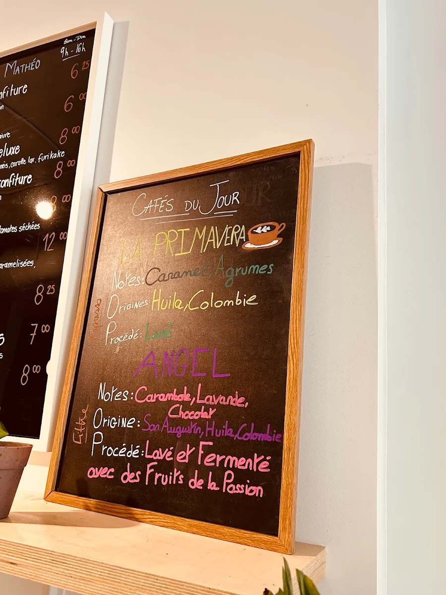 Menu, Café Mathéo