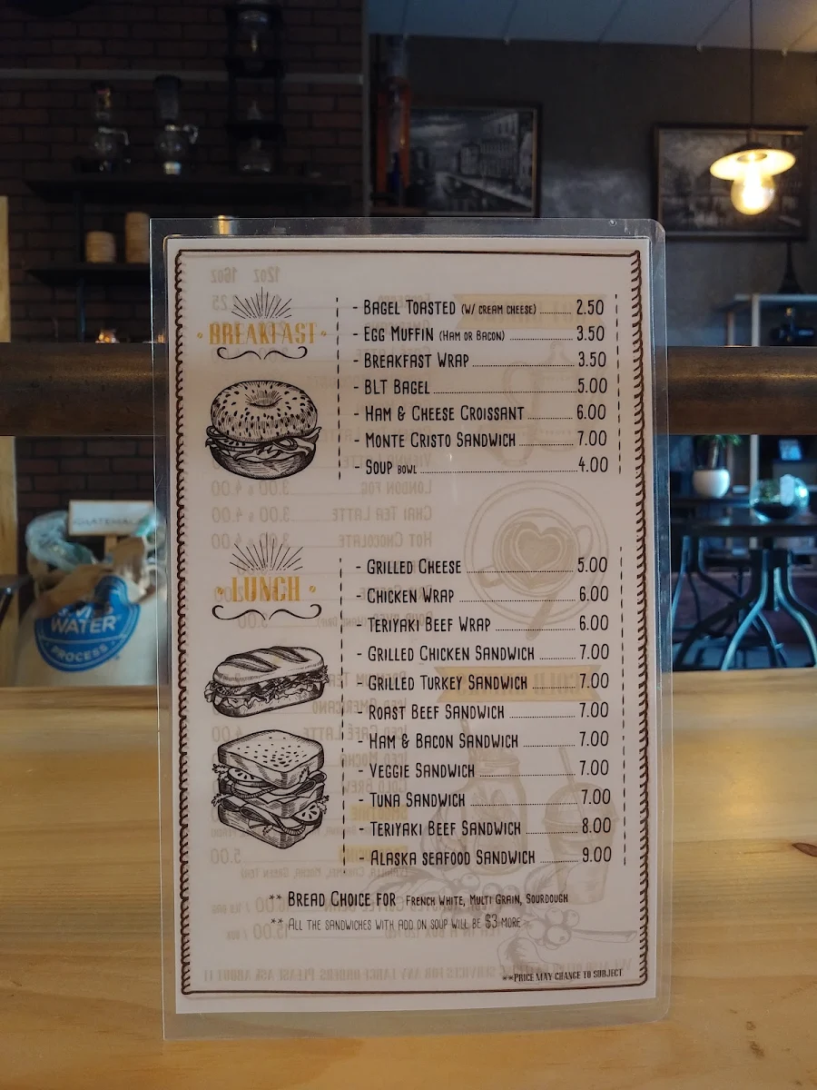 Menu, The Bean Factory Roasting Coffee Shop