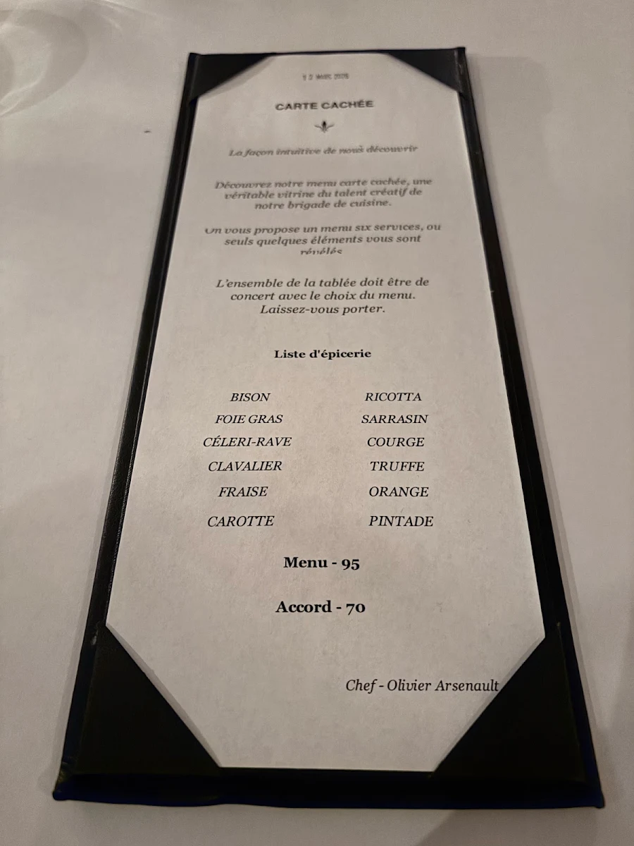 Menu, Le Buck : Pub Gastronomique