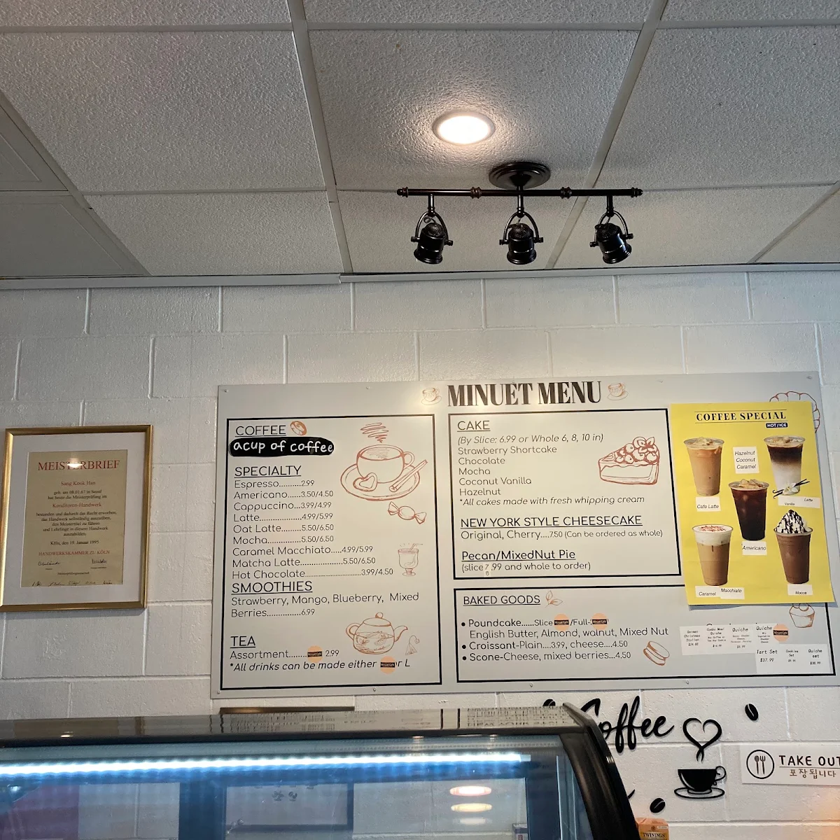 Menu, Minuet Cafe