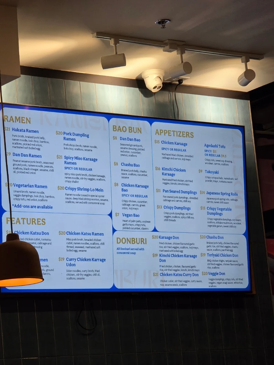 Menu, Hargrave St. Market