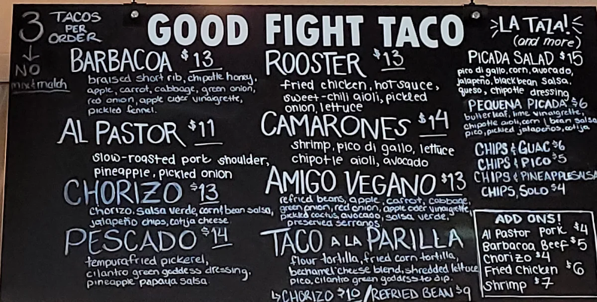 Menu, Hargrave St. Market