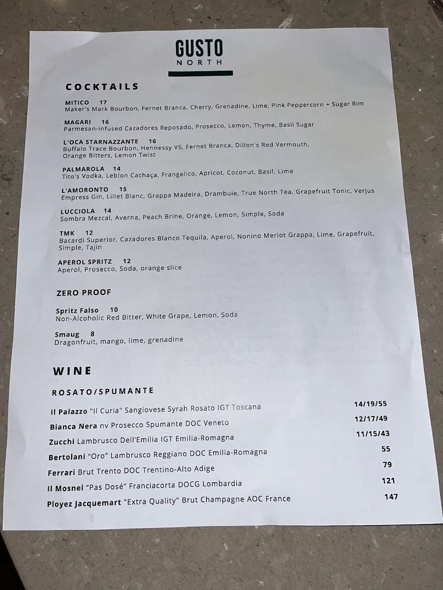 Menu, Hargrave St. Market