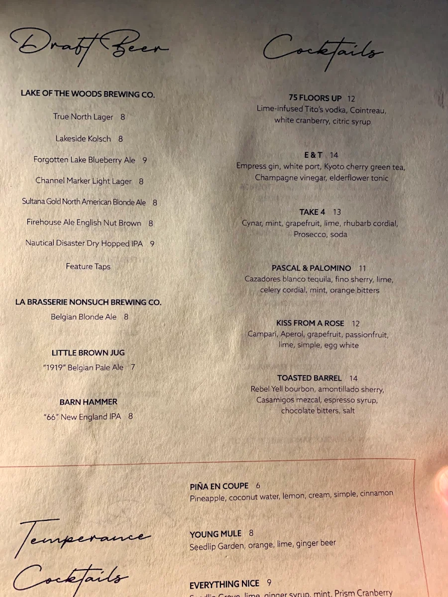 Menu, Hargrave St. Market