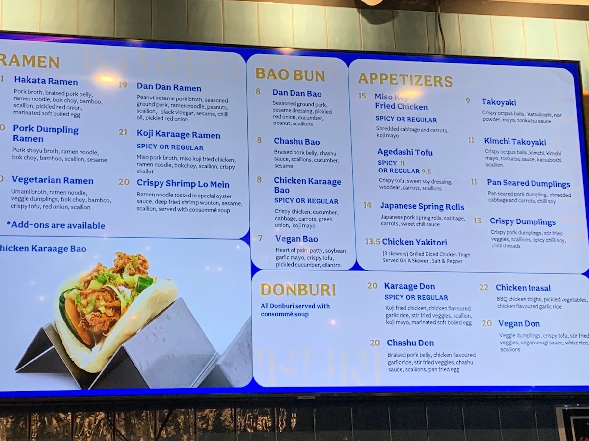 Menu, Hargrave St. Market