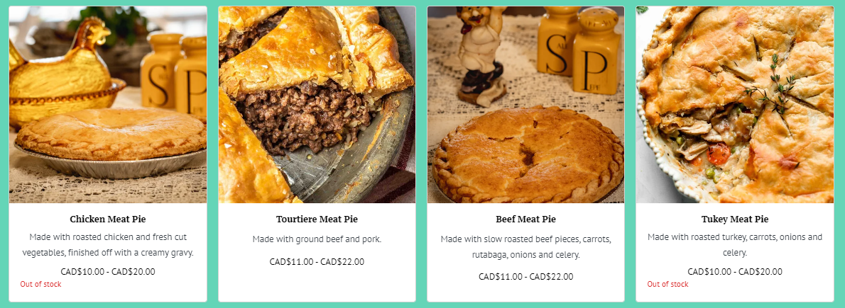 Menu, Just Like Mom's Bakery