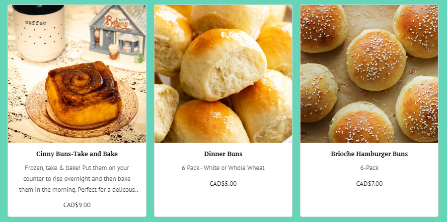 Menu, Just Like Mom's Bakery