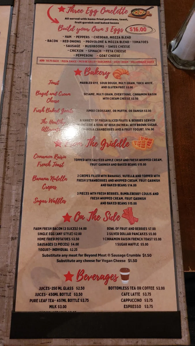 Menu, Vic's on Wellington & Bentley's Lounge
