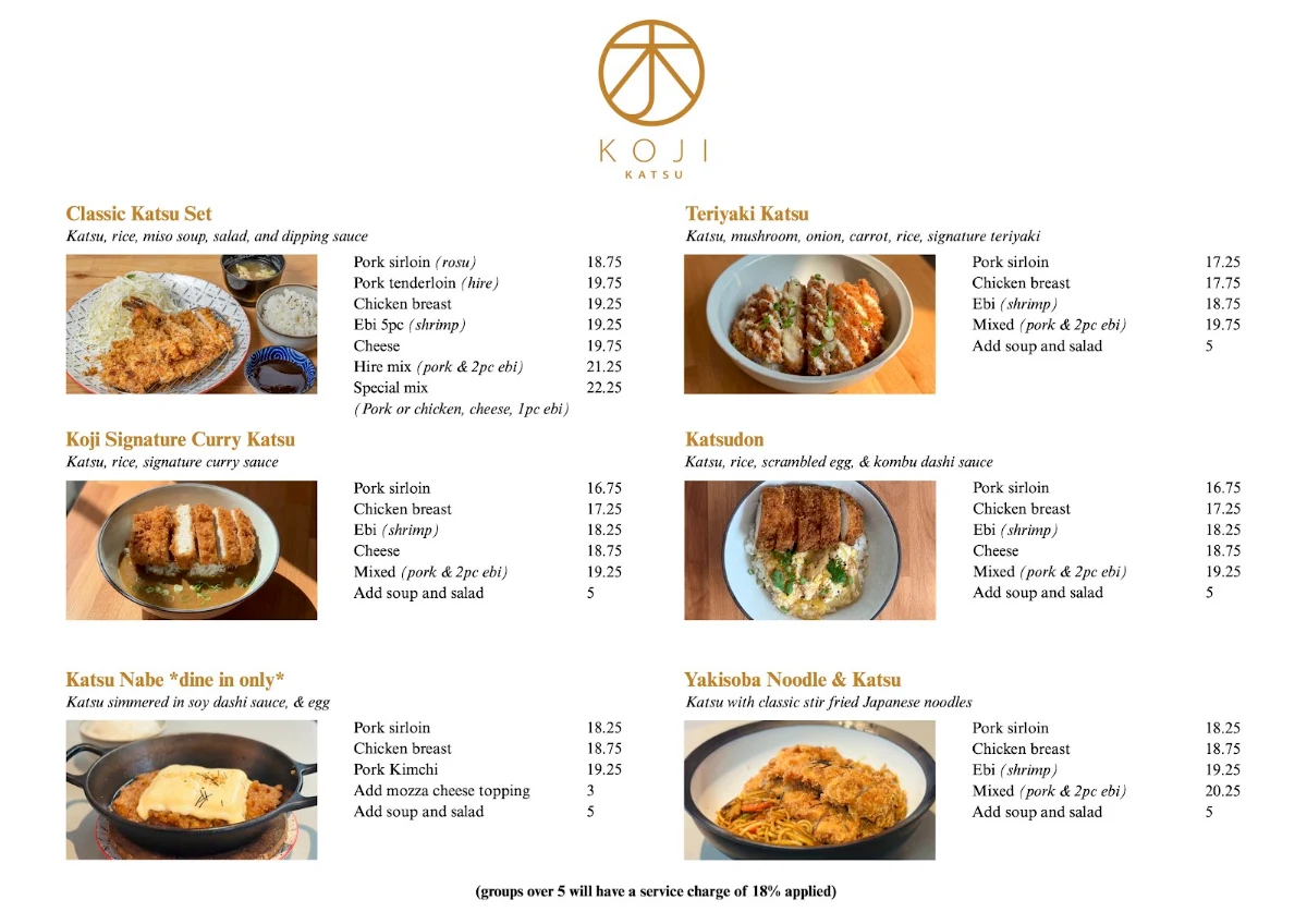 Menu, Koji Katsu