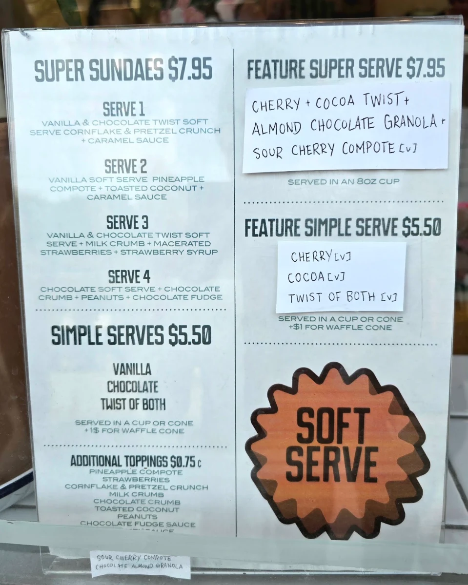 Menu, Super Serve