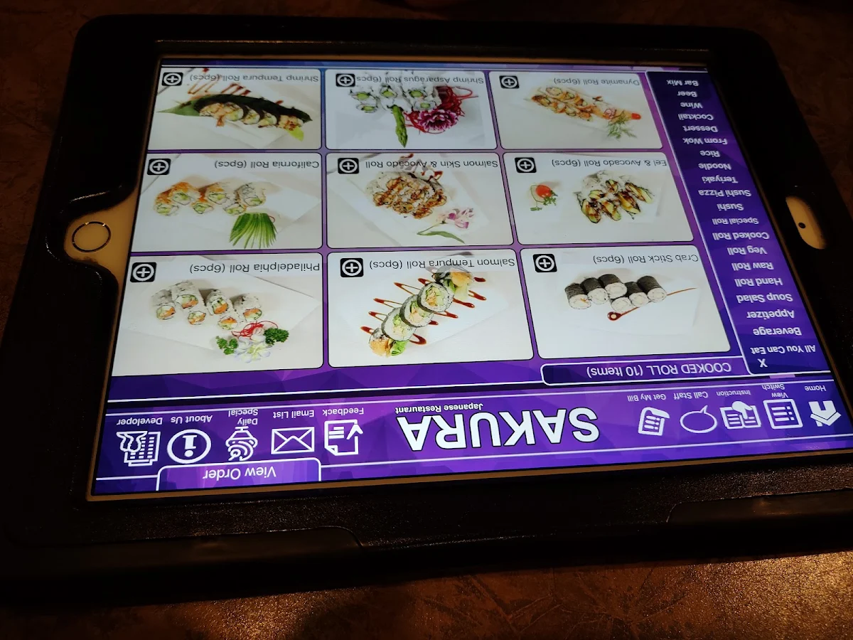 Menu, Sakura Japanese Restaurant
