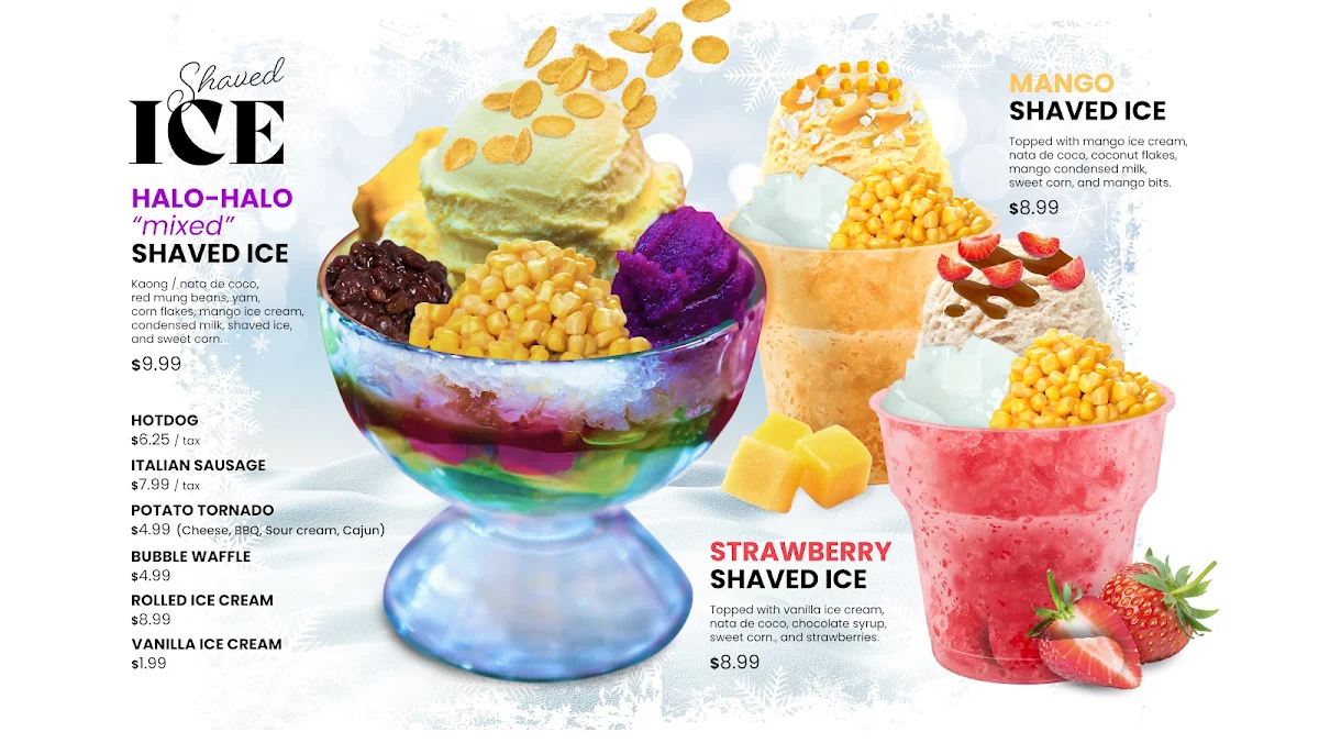 Menu, Miss Tea Time Bubble Tea